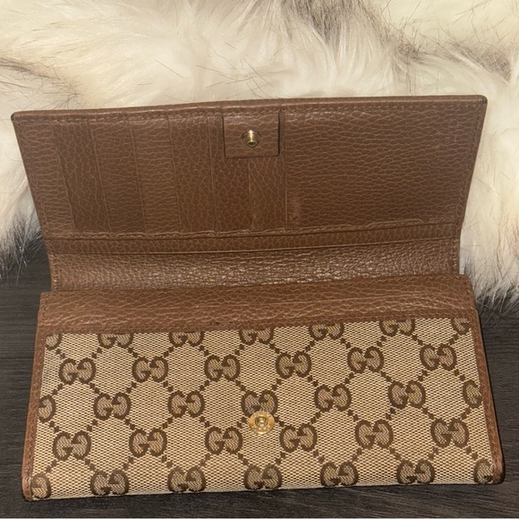 💰⬇️ GUCCI 
Pre-Loved Beige GG Canvas Flap Continental Wallet 💕 - Picture 8 of 16